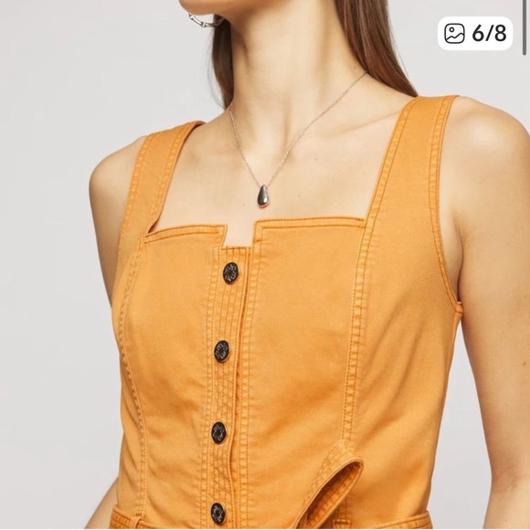White House Black Market Butterscotch Bustier top with button detail. NWT - Picture 2 of 5